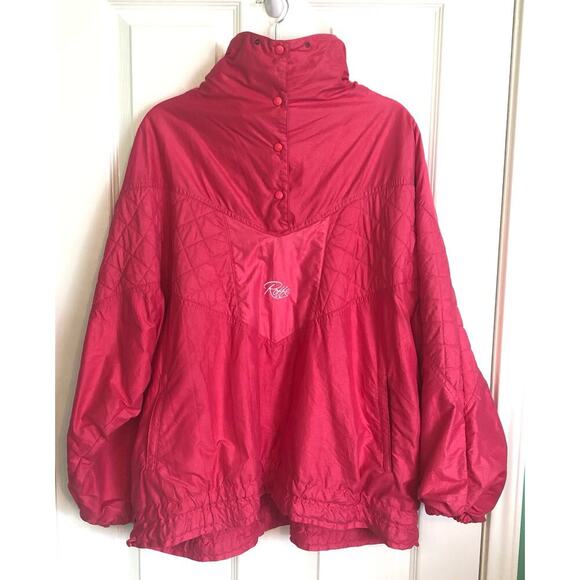 Vintage 80's Roffe Hot Pink Quilted Ski Snow Jacket Ladies Firebird Size Large - Picture 1 of 13